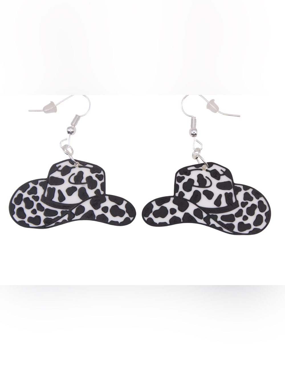 Fun Cow Print Cowboy Hat Earrings